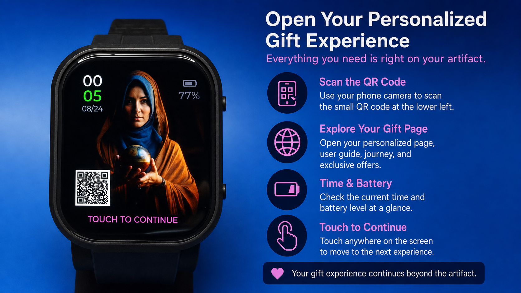 Open your gift experience QR code user guide
