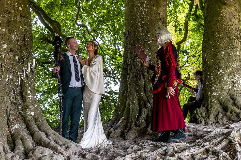 Eva May conducting a ceremony